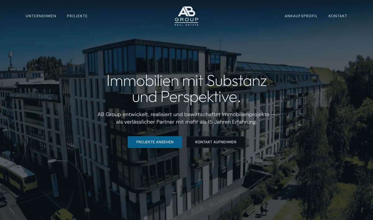 AB Group Real Estate — Brand Website von futrlab