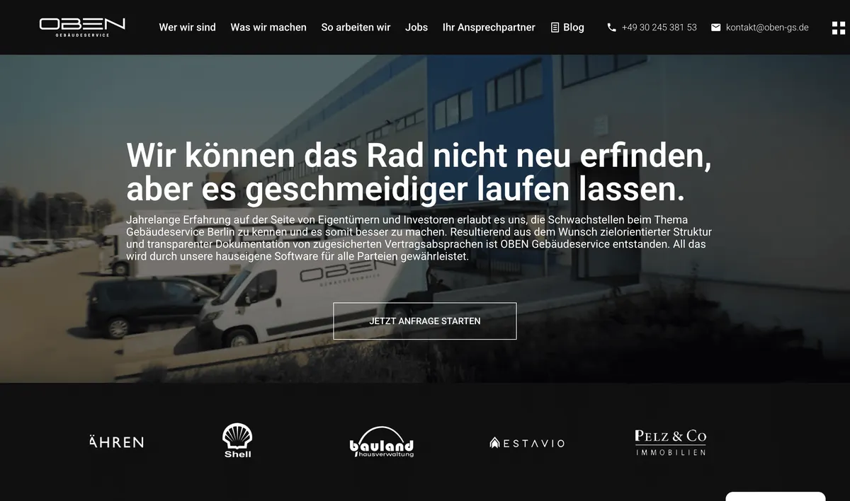 OBEN Gebäudeservice — Website von futrlab